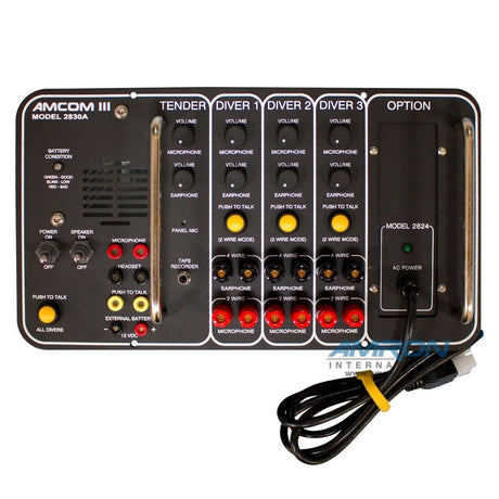 AMCOM III 2830A-04 Three-Diver Portable Communicator with Air Controls and Internal Charger