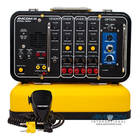 AMCOM III 2830A-12 Three-Diver Portable DSP3 Helium Speech Unscrambler with Outdoor AC Power Module and International Locking Power Cord