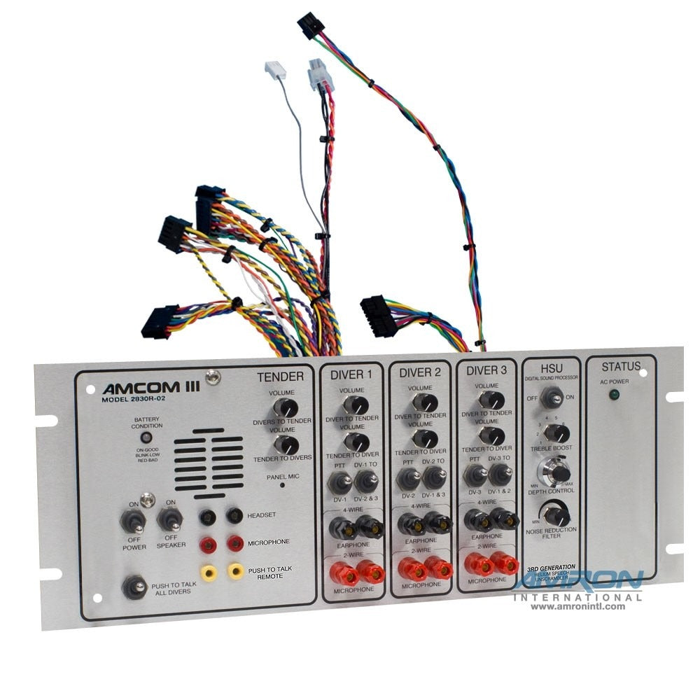 AMCOM III 2830R/26-400-DSP3 Front Panel Assembly Wired for the Three-Diver Rack Mount Communicator with DSP3 Helium Speech Unscrambler