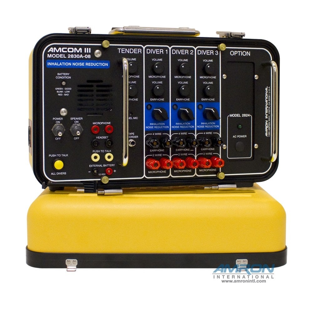 AMCOM III 2830A-08 Three-Diver Portable with Inhalation Noise Reduction, Outdoor AC Power Module and International Locking Power Cord