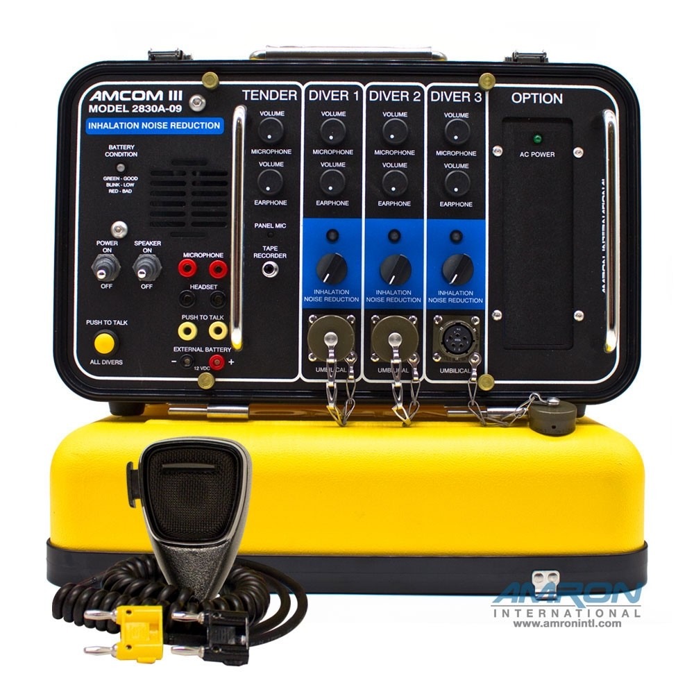 AMCOM III 2830A-09 Three-Diver Portable with MS Connections, Inhalation Noise Reduction, Outdoor AC Power Module and Intl. Locking Power Cord